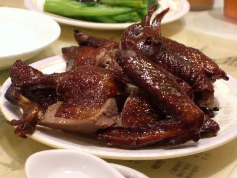 Pair of freekeh-stuffed pigeons